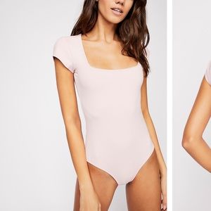 Free People Bodysuit in Ballet Pink